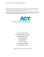 Предварительный просмотр 2 страницы ACT ACTpro 1520 Operating & Installation Instructions Manual