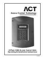 Preview for 1 page of ACT ACTPRO 3000 ACCESS CONTROL UNITS Operating And Installation Instructions