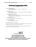 Preview for 4 page of ACT ACTSMART Series Operating And Installation Instructions