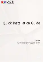 Preview for 1 page of ACTi ECD-200 Quick Installation Manual