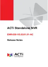 Preview for 1 page of ACTi ENR-030-V5.03.01.01-AC Release Notes