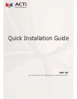 Preview for 1 page of ACTi GNR-320 Quick Installation Manual