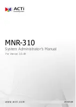 Preview for 1 page of ACTi MNR-310 System Administrator Manual