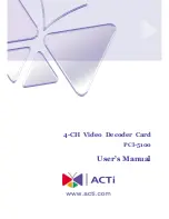 ACTi PCI-5100 User Manual preview