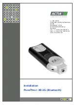 Preview for 1 page of Actia PassThru+ XS 2G Installation Manual