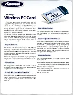 Предварительный просмотр 1 страницы ActionTec 54 Mbps Wireless PC Card Brochure & Specs