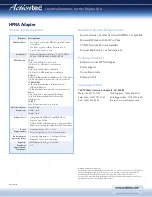 Preview for 2 page of ActionTec HCB1000 Specifications