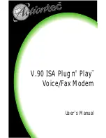 Предварительный просмотр 1 страницы ActionTec Plug n' Play Voice/Fax Modem V.90 ISA User Manual