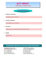 Preview for 2 page of ACTiSYS ACT-IR9201 Specifications