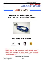 Preview for 1 page of ACTiSYS ACT-WF8000U User Manual