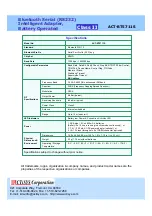 Предварительный просмотр 2 страницы ACTiSYS BT5711S Specifications