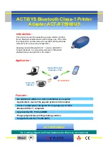 Preview for 1 page of ACTiSYS BT5900US Specifications