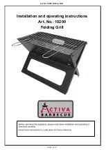 Activa BARBECUE 10200 Installation And Operating Instructions Manual preview