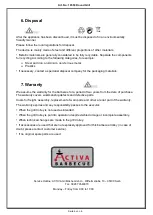 Preview for 6 page of Activa BARBECUE 10550 Installation And Operating Instructions Manual