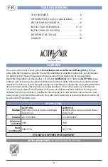 Предварительный просмотр 8 страницы Active Air ACFP1016 User Manual