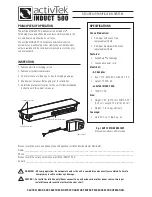 activTek INDUCT 500 Owner'S Manual предпросмотр