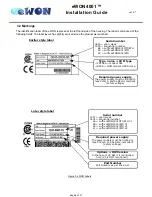 Preview for 9 page of ACT'L eWON4001 Installation Manual