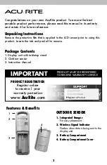 Preview for 2 page of ACU-RITE 00832 Instruction Manual