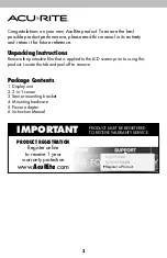 Preview for 2 page of ACU-RITE 01607BPDI Instruction Manual