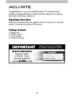 Preview for 2 page of ACU-RITE 02029W Instruction Manual