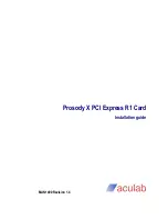 Preview for 1 page of aculab Prosody X PCI Express R1 Card Installation Manual