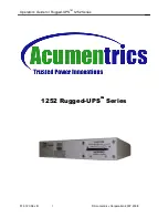 Acumentrics Rugged-UPS 1252 Series Operator'S Manual preview