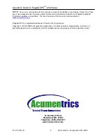 Предварительный просмотр 2 страницы Acumentrics Rugged-UPS 1252 Series Operator'S Manual