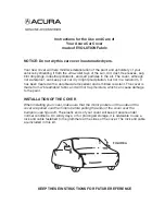 Preview for 1 page of Acura 08P34-SEC-2001-81 Instructions For The Use And Care