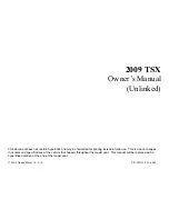 Acura 2009 TSX Owner'S Manual preview