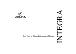 Предварительный просмотр 1 страницы Acura INTEGRA User'S Information Manual