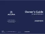 Preview for 1 page of Acura RDX 2020 Owner'S Manual For Quick Reference