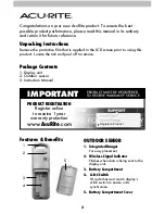 Preview for 2 page of AcuRite 2001 Instruction Manual