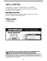 Preview for 2 page of AcuRite 325 Instruction Manual