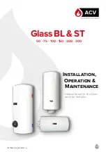 ACV GLASS BL 100 Installation Operation & Maintenance предпросмотр