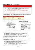 Preview for 1 page of ACV Prestige 85 Technical Note