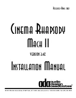 Ada Cinema Rhapsody Mach II Installation Manual предпросмотр