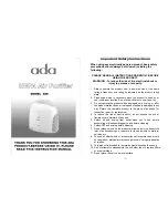 Ada HEPA 688 Quick Manual предпросмотр