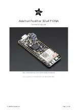 Adafruit Feather 32u4 FONA Manual предпросмотр