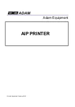 Adam Equipment AIP User Manual preview