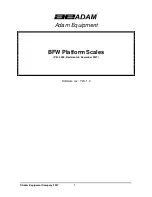 Adam Equipment BFW 150 Manual preview