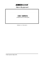 Adam Equipment CBC SERIES User Manual предпросмотр