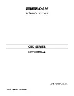 Предварительный просмотр 1 страницы Adam Equipment CBD Series Service Manual