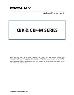 Adam Equipment CBK 100a Manual предпросмотр