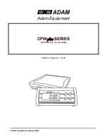 Предварительный просмотр 1 страницы Adam Equipment CPWplus 15 Manual