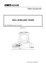 Предварительный просмотр 1 страницы Adam Equipment HCB-J Jewellery Series Manual