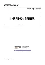 Adam Equipment IHS 10a Manual preview