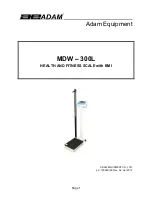 Предварительный просмотр 1 страницы Adam Equipment MDW - 300L Manual