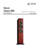 Предварительный просмотр 1 страницы Adam Classic Column MK3 Operation Manual