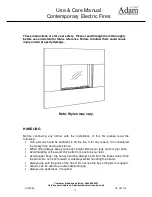 Предварительный просмотр 1 страницы Adam CO9043 Use & Care Manual