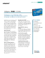 Adaptec 1220SA - RAID Controller Datasheet предпросмотр